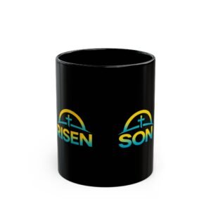 Risen Son Christian Cross Logo Mug | Black Ceramic Coffee Mug