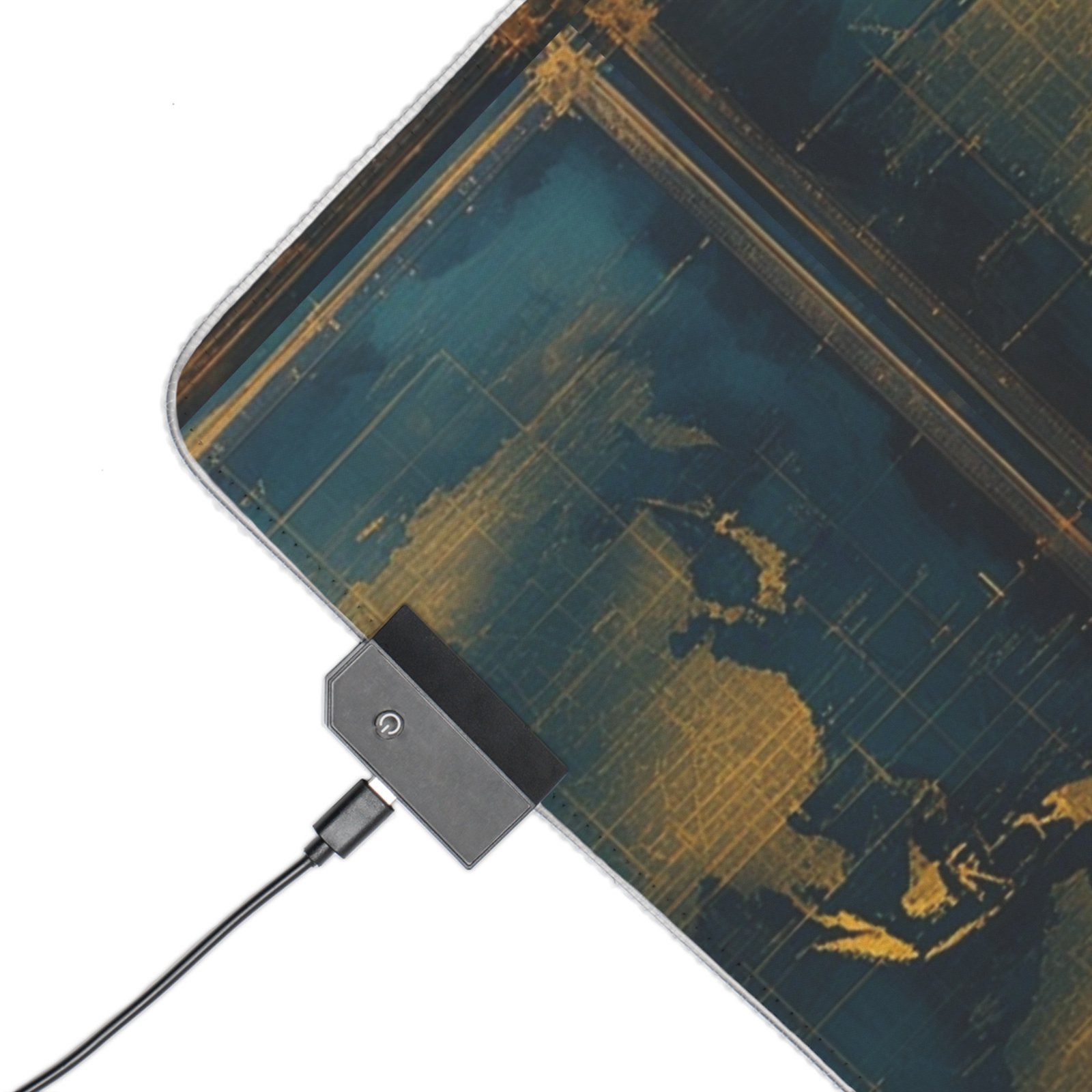 LED Gaming Mouse Pad — Vintage Nautical Compass RGB Desk Mat - Image 3